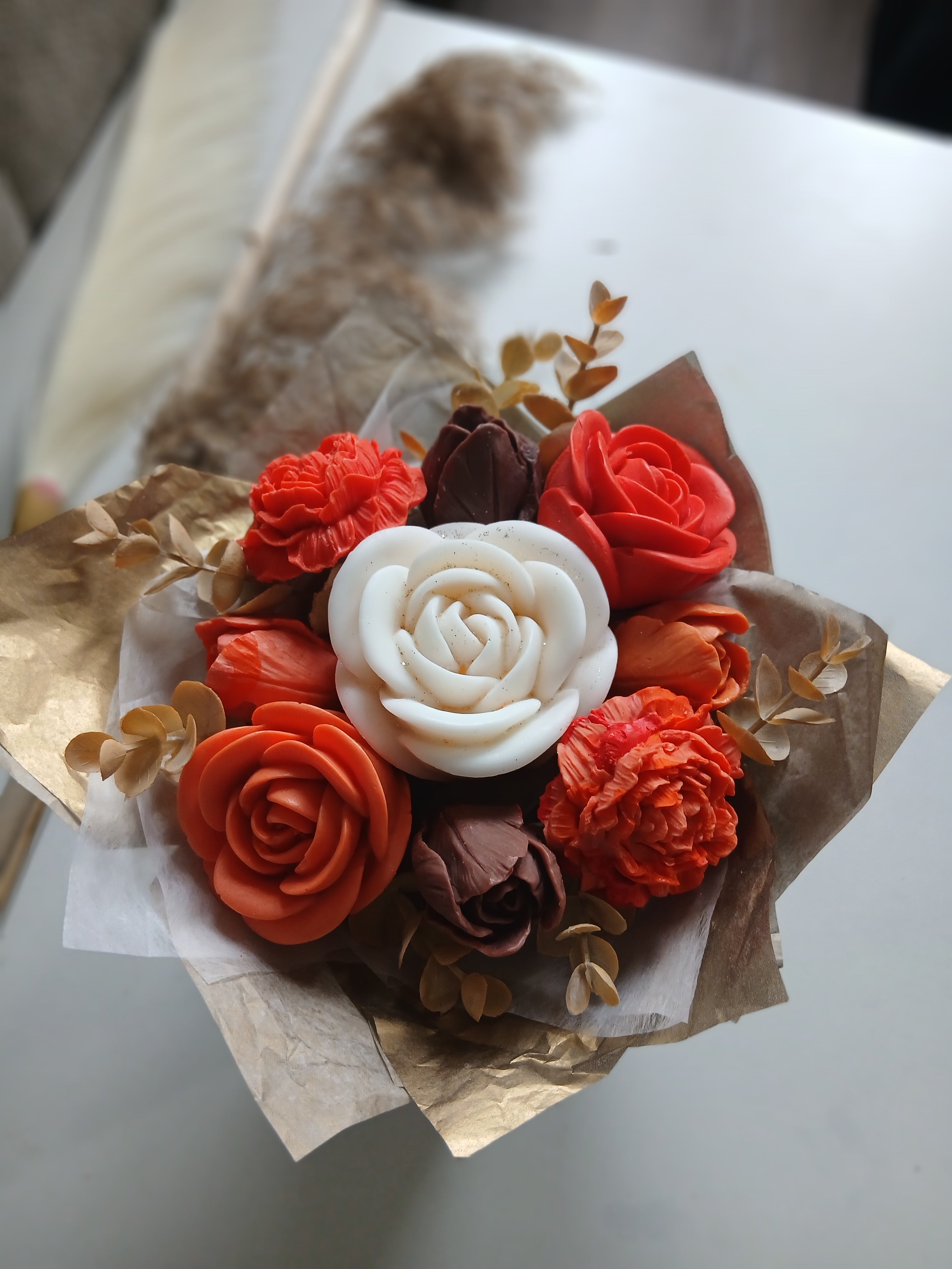 Bouquet de cire en pot