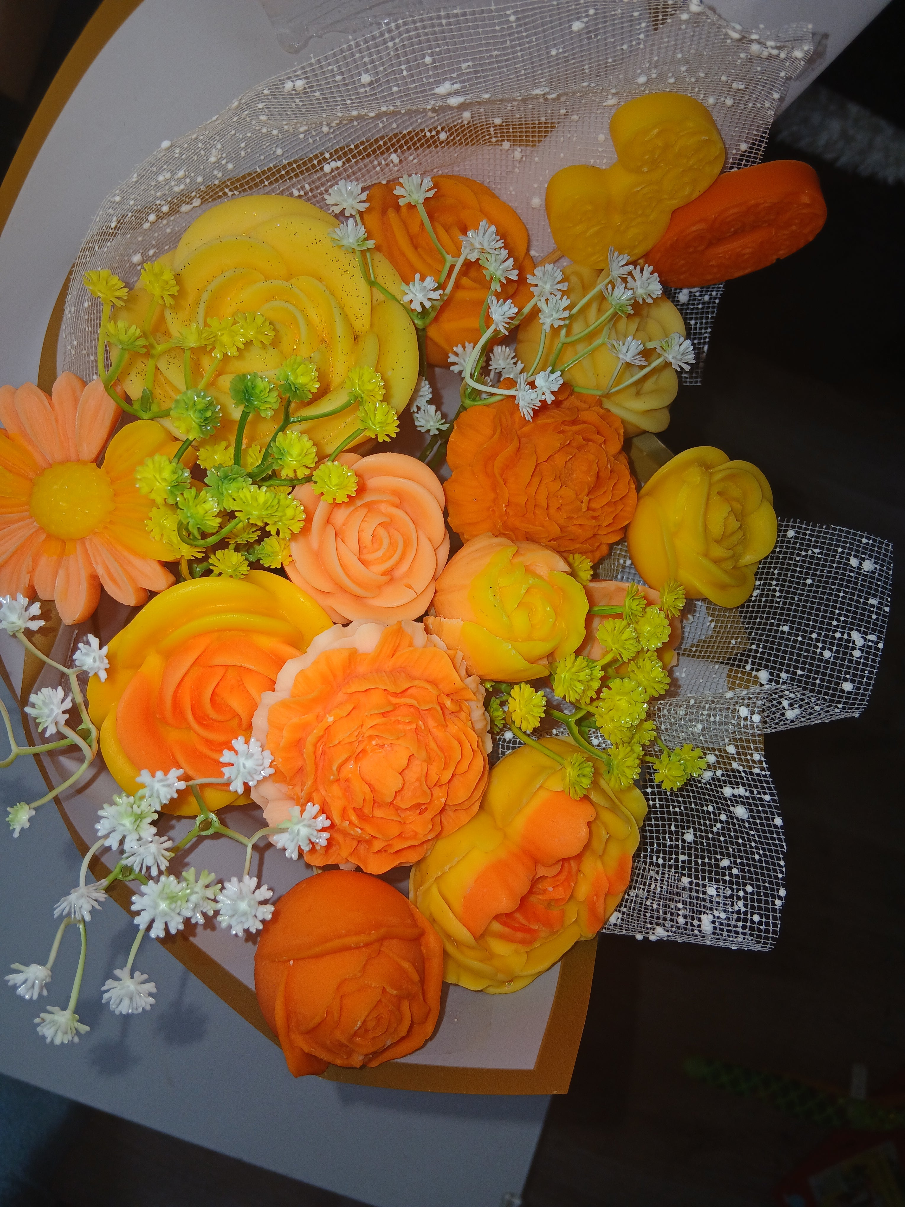 Bouquet 💐 de cire de soja 100% personnalisé 15 fondants